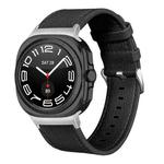 For Samsung Galaxy Watch Ultra 47mm / Ultra 2025 Dual Sides Lychee Genuine Leather Watch Band(Black)