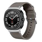 For Samsung Galaxy Watch Ultra 47mm / Ultra 2025 Dual Sides Lychee Genuine Leather Watch Band(Gray)