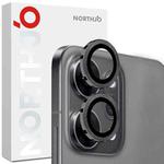 For OPPO Reno14 Global NORTHJO Camera Lens Protector CD Metal Ring Tempered Glass Film(Black)