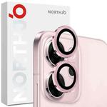 For OPPO Reno14 Global NORTHJO Camera Lens Protector CD Metal Ring Tempered Glass Film(Pink)