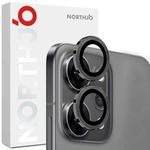 For OPPO Reno14 Pro Global NORTHJO Camera Lens Protector CD Metal Ring Tempered Glass Film(Black)