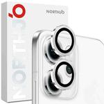For OPPO Reno14 Pro Global NORTHJO Camera Lens Protector CD Metal Ring Tempered Glass Film(Silver)