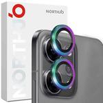 For OPPO Reno14 Pro Global NORTHJO Camera Lens Protector CD Metal Ring Tempered Glass Film(Colorful)