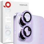 For OPPO Reno14 Pro Global NORTHJO Camera Lens Protector CD Metal Ring Tempered Glass Film(Purple)