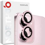 For OPPO Reno14 F 5G NORTHJO Camera Lens Protector CD Metal Ring Tempered Glass Film(Pink)