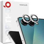 For Samsung Galaxy Z Flip7 5G NORTHJO Camera Lens Protector CD Metal Ring Tempered Glass Film(Silver)