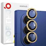 For Samsung Galaxy Z Fold7 5G NORTHJO Camera Lens Protector CD Metal Ring Tempered Glass Film(Gold)