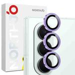 For Samsung Galaxy Z Fold7 5G NORTHJO Camera Lens Protector CD Metal Ring Tempered Glass Film(Purple)