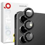 For Samsung Galaxy S25 FE 5G NORTHJO Camera Lens Protector CD Metal Ring Tempered Glass Film(Black)