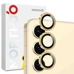 For Samsung Galaxy S25 FE 5G NORTHJO Camera Lens Protector CD Metal Ring Tempered Glass Film(Gold)