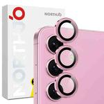 For Samsung Galaxy S25 FE 5G NORTHJO Camera Lens Protector CD Metal Ring Tempered Glass Film(Pink)