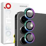For Samsung Galaxy S25 FE 5G NORTHJO Camera Lens Protector CD Metal Ring Tempered Glass Film(Colorful)