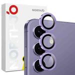 For Samsung Galaxy S25 FE 5G NORTHJO Camera Lens Protector CD Metal Ring Tempered Glass Film(Purple)