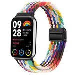 For Xiaomi Smart Band 9 Pro / Redmi Watch 5 Slim Magnetic Buckle Braided Loop Watch Band(Rainbow)