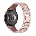 For Samsung Galaxy Watch8 / Watch8 Classic Triple Beads Diamond Metal Watch Band(Rose Pink)