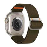 For Apple Watch 46mm / 49mm / 45mm / 44mm Watchman Mechanical Buckle Nylon Watch Band(Dark Army Green)