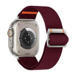 For Apple Watch 46mm / 49mm / 45mm / 44mm Watchman Mechanical Buckle Nylon Watch Band(Burgundy)
