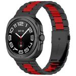 For Samsung Galaxy Watch8 / Watch8 Classic Three Beads Stainless Steel Watch Band with Removal Tool(Black Red)