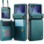 For Samsung Galaxy Z Flip7 CaseMe C22 Card Slots Holder RFID Anti-theft Phone Case(Green)