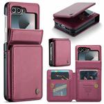 For Samsung Galaxy Z Flip7 FE CaseMe C22 Card Slots Holder RFID Anti-theft Phone Case(Red)
