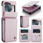 For Samsung Galaxy Z Flip7 FE CaseMe C22 Card Slots Holder RFID Anti-theft Phone Case(Pink)