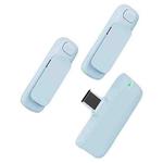 M6 2 Microphone + 1 Receiver Wireless Microphone AI Noise Reduction Live Streaming Mic(Blue)