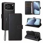 For iPhone 17 Pro Max ENKAY RFID Blocking Wallet Kickstand Litchi Texture Leather Phone Case(Black)