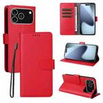 For iPhone 17 Pro Max ENKAY RFID Blocking Wallet Kickstand Litchi Texture Leather Phone Case(Red)