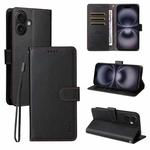 For iPhone 17 ENKAY RFID Blocking Wallet Kickstand Litchi Texture Leather Phone Case(Black)