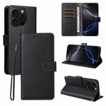 For iPhone 16 Pro Max ENKAY RFID Blocking Wallet Kickstand Litchi Texture Leather Phone Case(Black)