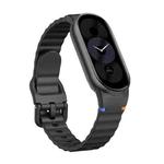 For Xiaomi Smart Band 10 / 9 / 8 Wavy Grain Stitched Silicone Watch Band(Black)