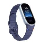 For Xiaomi Smart Band 10 / 9 / 8 Wavy Grain Stitched Silicone Watch Band(Midnight Blue)