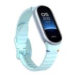 For Xiaomi Smart Band 10 / 9 / 8 Wavy Grain Stitched Silicone Watch Band(Light Blue)