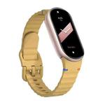 For Xiaomi Smart Band 10 / 9 / 8 Wavy Grain Stitched Silicone Watch Band(Yellow)