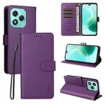 For Honor 400 Lite ENKAY RFID Blocking Wallet Kickstand Litchi Texture Leather Phone Case(Purple)