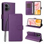 For Honor 400 Global 156.5mm ENKAY RFID Blocking Wallet Kickstand Litchi Texture Leather Phone Case(Purple)
