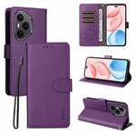 For Honor 400 Pro Global 160.8mm ENKAY RFID Blocking Wallet Kickstand Litchi Texture Leather Phone Case(Purple)