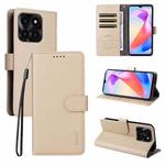 For Honor X6c 4G / X6b 4G ENKAY RFID Blocking Wallet Kickstand Litchi Texture Leather Phone Case(Beige)