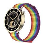 For Xiaomi Watch S4 41mm Quick Release Two Section Braided Nylon Loop Watch Band(Rainbow)