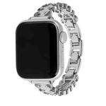 For Apple Watch 46mm / 49mm / 45mm / 44mm Lace Edged Diamond Alloy Metal Watch Band(Silver)