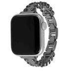 For Apple Watch 42mm / 41mm / 40mm / 38mm Lace Edged Diamond Alloy Metal Watch Band(Black)