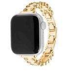 For Apple Watch 42mm / 41mm / 40mm / 38mm Lace Edged Diamond Alloy Metal Watch Band(Gold)