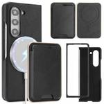 For Samsung Galaxy Z Fold7 5G Kalebol Slim MagSafe Ring Magnetic Card Bag Side Sticker Leather Phone Case(Black)
