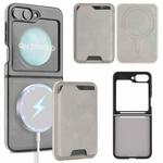 For Samsung Galaxy Z Flip6 Kalebol Slim MagSafe Ring Magnetic Card Bag Side Sticker Leather Phone Case(Gray)