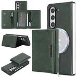 For Samsung Galaxy Z Fold6 Kalebol Strong Magnetic MagSafe Tri-Fold Wallet Side Sticker Leather Phone Case(Green)