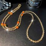 Persimmon Ruyi Crystal Mobile Phone Chain(Orange)