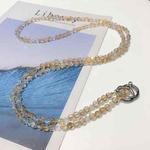 Crystal Pearl Mobile Phone Long Chain(Crystal Champagne Gold)