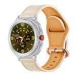 For Samsung Galaxy Watch8 / Watch8 Classic Classic Buckle Genuine Leather Watch Band(Ivory White)