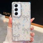 For Samsung Galaxy A56 5G Diamond Glitter Bow-knot Four-Corner Shockproof Phone Case(Transparent Stars)