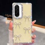 For Samsung Galaxy A26 5G Diamond Glitter Bow-knot Four-Corner Shockproof Phone Case(Light Yellow)